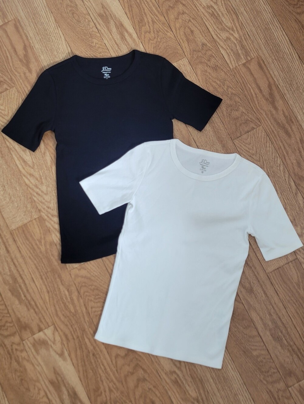 J. Crew Perfect Fit Crewneck Tee Shirts Black & White Duo